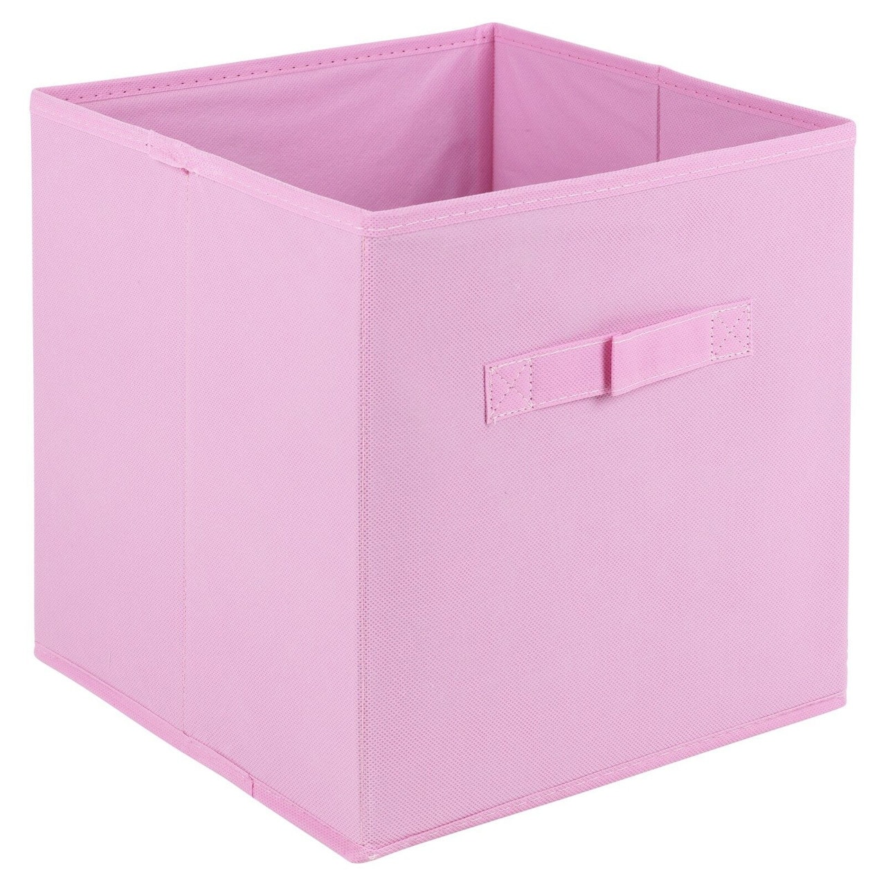Medium Collapsible Cube Storage Boxes with Carry Handles Set of 3 Pink 1