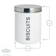 image 3 of Harbour Housewares White Round Metal Kitchen Biscuit Tin Kitchen Caddy Kitchen Storage Containers Bin Canister