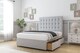 image 4 of Sloomy Alabama Silver Plush Divan Bed Base No Drawers With 26 Inch Strutted Headboard | Silver | Silver | Small Double | 1