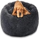 image 4 of Alivio Round Plush Pet Dog Cat For Calming Pet Anti Anxiety Washable Medium Grey | M