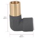 image 2 of SPARES2GO Radiator Valve Reducing Elbow Stem Compression 15mm x 10mm Pushfit Black