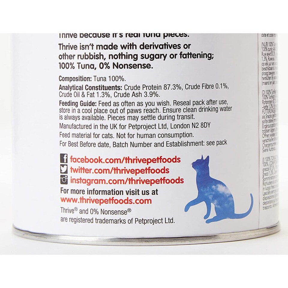 image 1 of Thrive Cat Treats 100% Tuna 180g