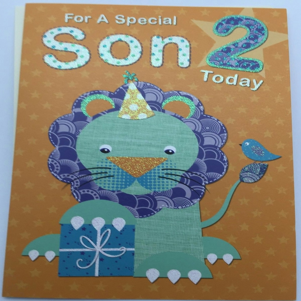 image 1 of Cute Special Son 2nd Birthday Greeting Card boy