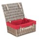 image 6 of 41cm Antique Wash Wicker Picnic Basket with Lining Grey | Grey | One Size