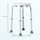 image 5 of HOMCOM Shower Chair, Adjustable Height Shower Stool with Aluminium Frame and Non-Slip Feet, Bathtub Stool Seat for Elderly Disabled Handicap, White
