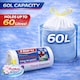 image 4 of Hero 60L Floral Scented Drawstring Bin Liners – Strong Tear Resistant White Refuse Sacks | Easy Dispense Roll of 8 for Home, Office & Commercial Use