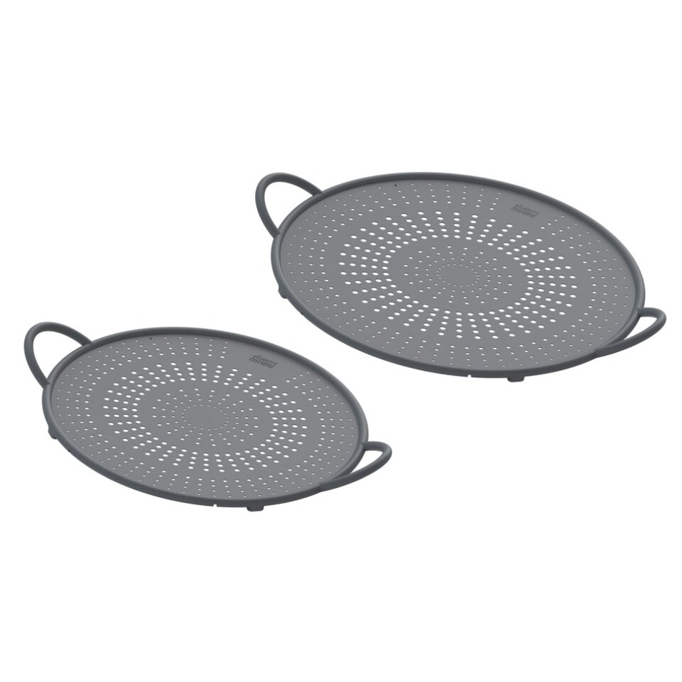 image 1 of Splatter Guard Silicone 2pc Set Ø 26 & 30cm Grey