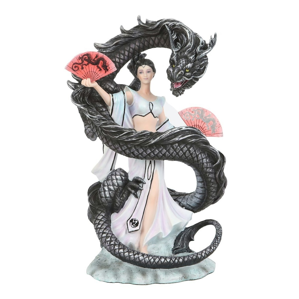 image 1 of Anne Stokes Dragon Dance Figurine - White/Black/Red - One Size