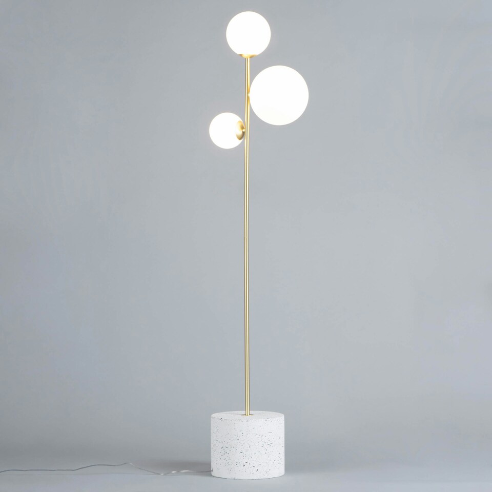 image 1 of BHS Terrazzo Forella Floor Lamp | Gold | Satin Brass | 1