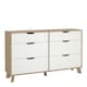 image 1 of Ikast 6 Drawers Double Dresser in Jackson Hickory and White