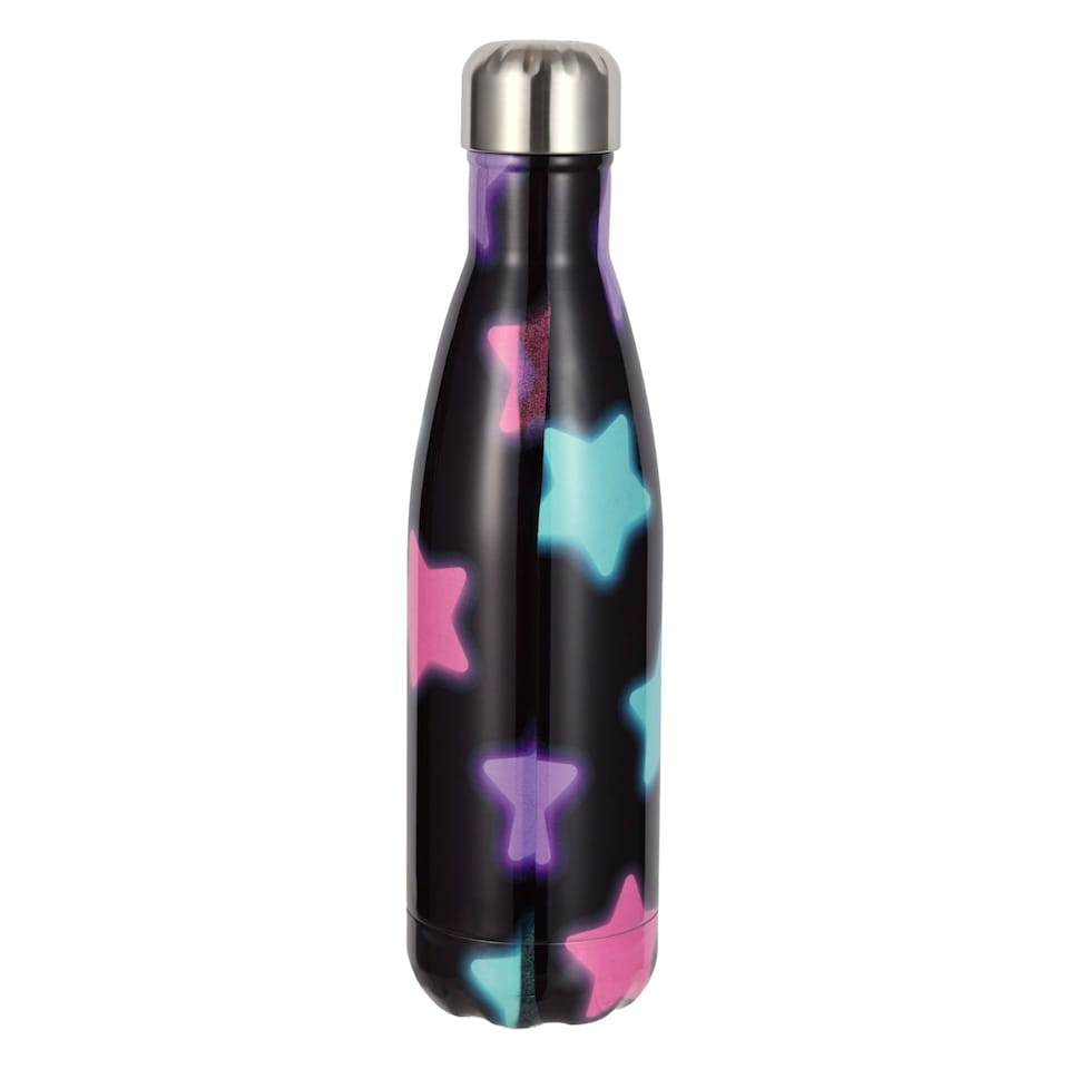 image 1 of Thermal Water Bottle Multi Star Galaxy Print | Stainless Steel Leak Proof Bottle | Black | Black | One Size | 1