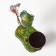 image 2 of Homescapes Metal Frog with Butterfly Net and Flower Pot - 31 cm Tall