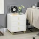 image 2 of HOMCOM 3 Drawer Dresser, Chest of Drawers Storage Cabinet, White