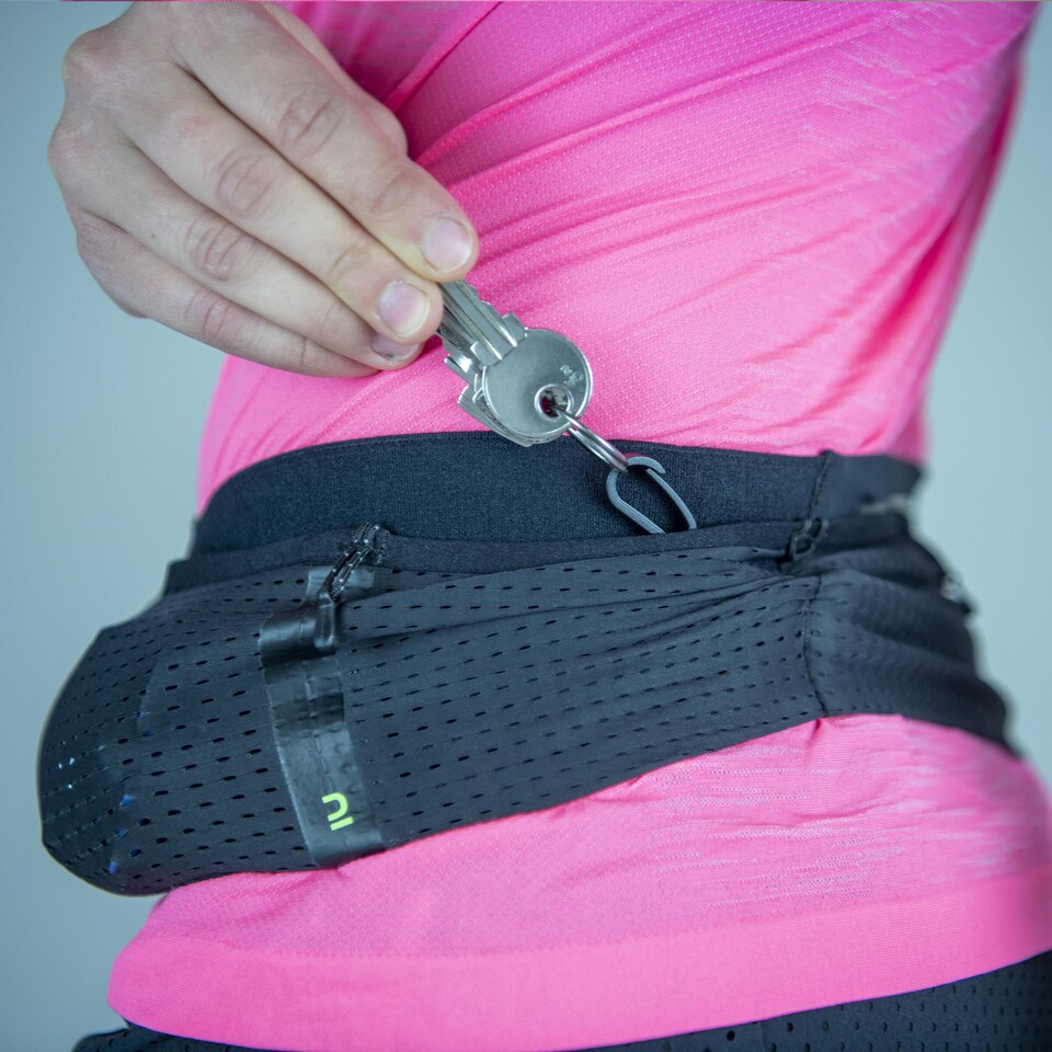 image 1 of Decathlon HYDRATION FLASK-CARRYING RUNNING BELT - BLACK