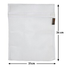 5 x  Small Net Washing Bags for Laundry with Strong Zip (31 x 36 cms) White