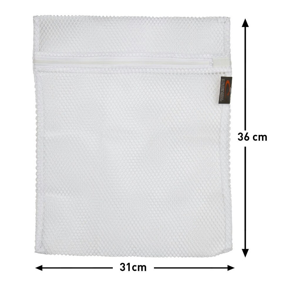 image 1 of 5 x  Small Net Washing Bags for Laundry with Strong Zip (31 x 36 cms) White