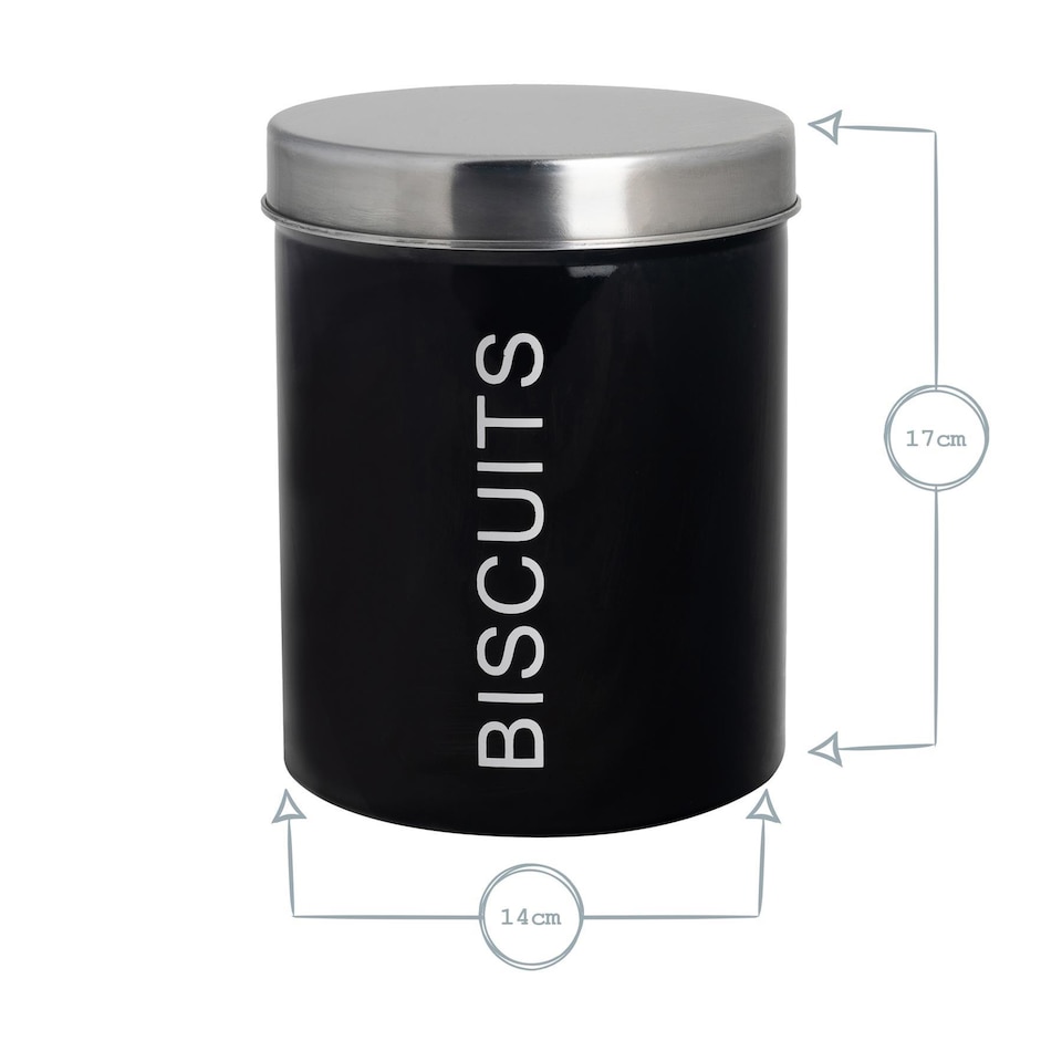 image 1 of Harbour Housewares Round Metal Kitchen Biscuit Tin - White