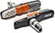 image 4 of AWE 72mm Triple Contour V Brake Blocks/Pads + FREE Spare Pads worth 9.99 Grey/Orange/White