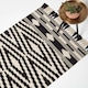 image 1 of Homescapes Dinan Black and White Kilim Cotton Rug - 240 x 300 cm | Black | 240 x 300 cm