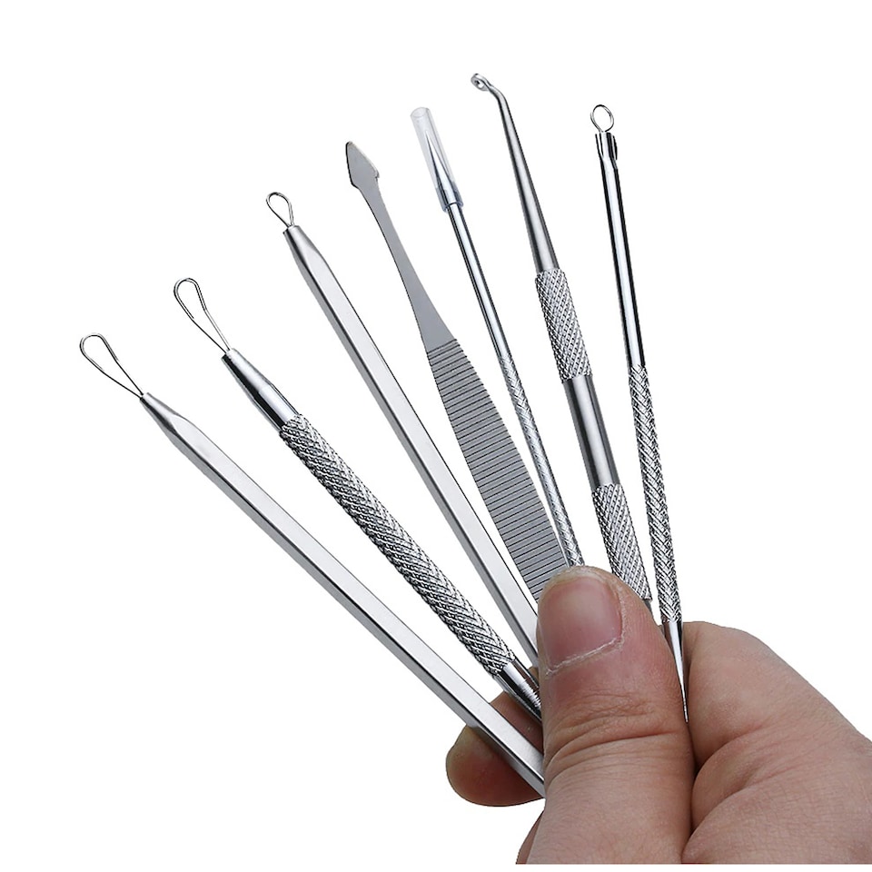 image 1 of Blackhead Remover Set, Pimple Extractor Tool with Case Comedone - 7pcs