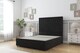 image 1 of Sloomy Somerset Black Plush Divan Bed Base 2 Drawers Same Side With 54 Inch Floor Standing Headboard | Black | Black | King | 1