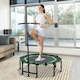 image 2 of HOMCOM Foldable Trampoline w/ Adjust Handle, Max Load 100 KG - Green