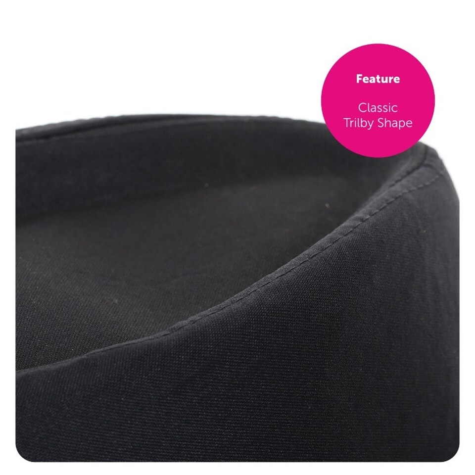 image 1 of Pack of 1 Black Trilby Hat 60cm Black | One Size