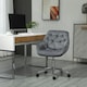 image 2 of Vinsetto Velvet Home Office Chair Desk Chair with Adjustable Height, Dark Grey