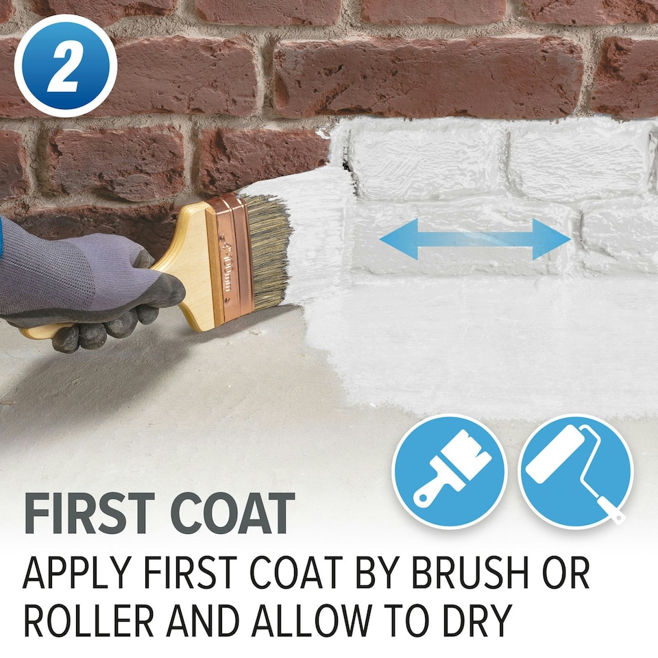 image 1 of Drybase Liquid Damp Proof Membrane - 1L White - Damp Proofing Paint for Walls & Floors