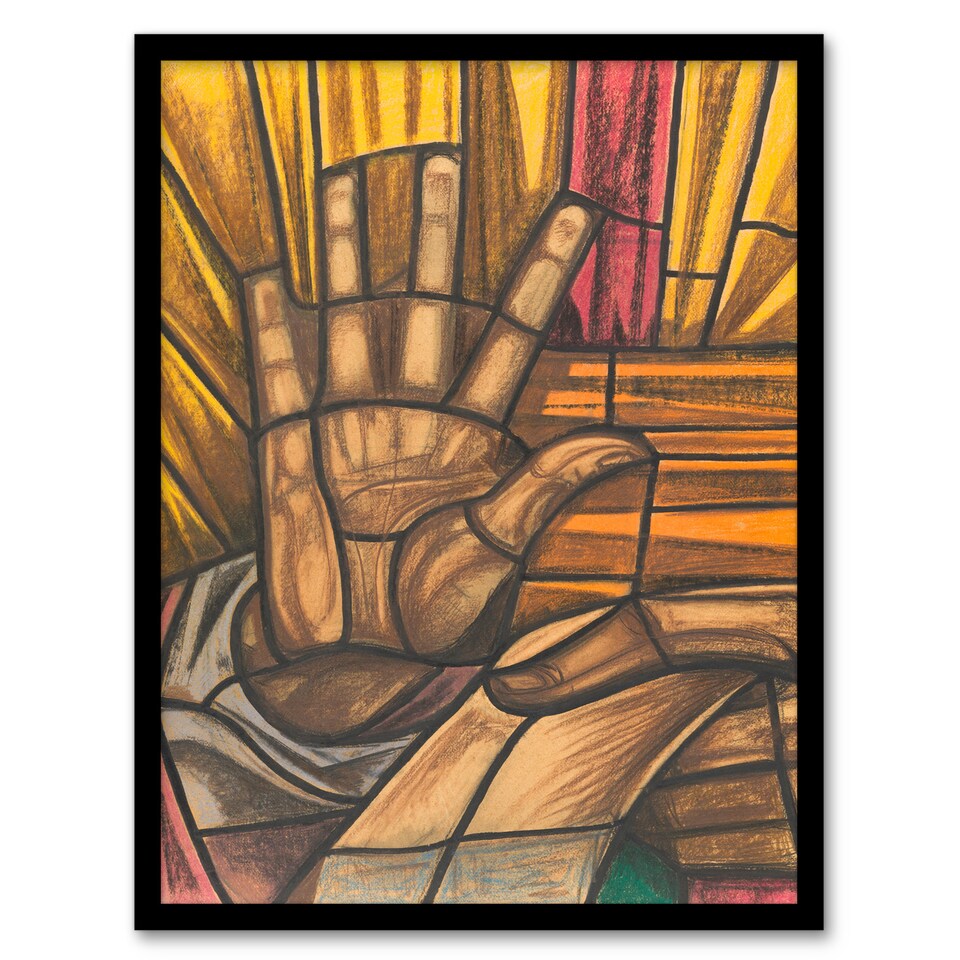 image 1 of Richard Roland Holst Framed Wall Art St Luke Hand Design for Dom Church