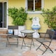 image 2 of Outsunny 3PC Rattan Bistro Set Folding Rattan Chair Coffee Table
