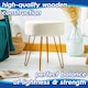 image 2 of Harbour Housewares Set Of 2 Grey Velvet Footstools Round Ottoman Stools With Gold Base Stylish Seating Grey