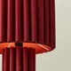 image 2 of ValueLights Lenny Burgundy Wine Drum Lamp Shade Ribbed Full Fabric Table Lamp with LED Bulb Red
