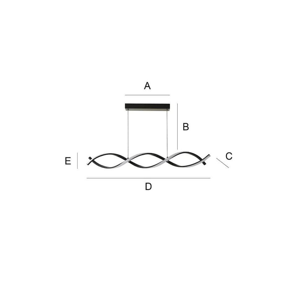 image 1 of ValueLights Infinity Black Double Twist Integrated LED Ceiling Light | Black