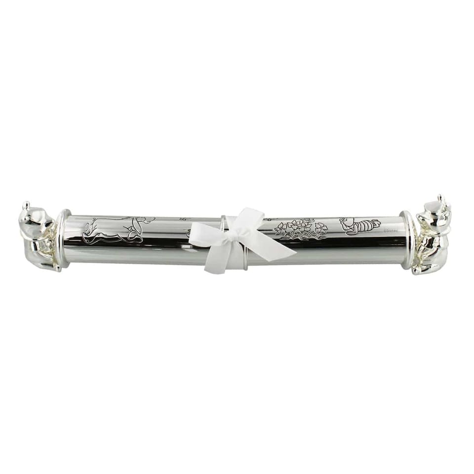 image 1 of Widdop Gifts Disney Winnie the Pooh Silver Plated Birth Certificate Holder