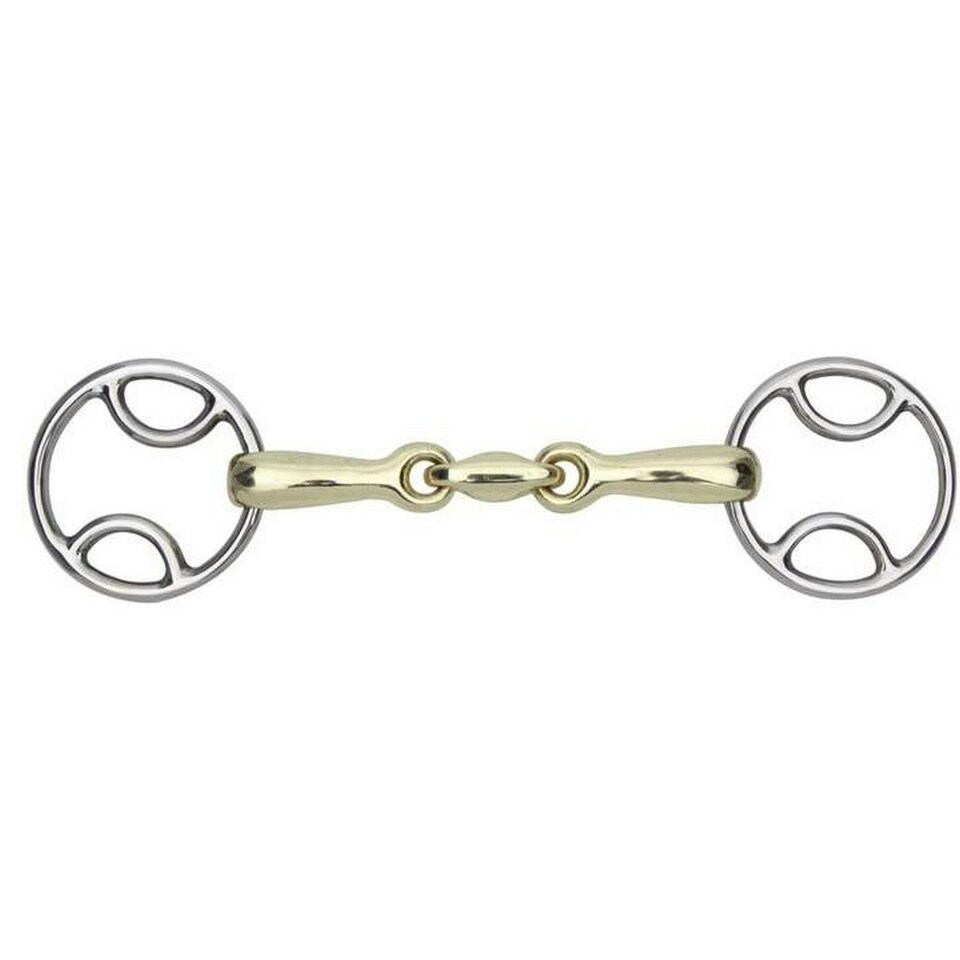 Shires Brass Lozenge Horse Bevel Bit - Brass - 4.5in