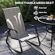 image 6 of Outsunny Garden Rocking Chairs Set of 2, Ergonomic Outdoor Rocking Chairs with Armrests, High Backrest, Steel Frame Relaxing Rocker Armchair Seats for Patio, Balcony, Porch, Light Brown | Brown | Brown
