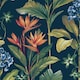 image 1 of Belgravia Oliana Floral Wallpaper - Navy/Green - 10m x 53cm Blue