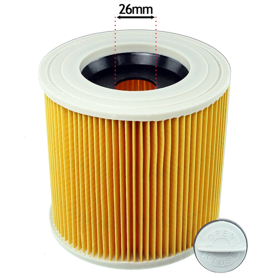 image 1 of SPARES2GO Cartridge Filter for Karcher MV2 NT27/1 NT27/1M VC6100 VC6200 Vacuum Cleaners