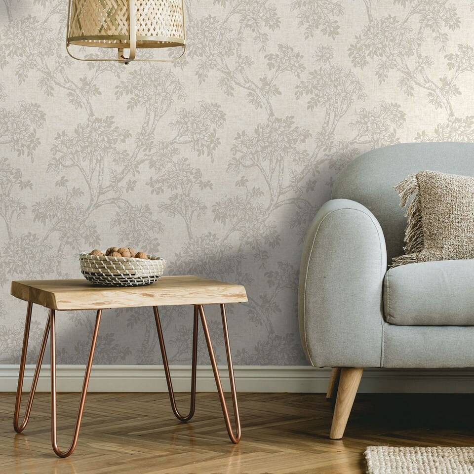 image 1 of Holden Decor Hawthorn Trail Vinyl Textured Wallpaper | Clear | Neutral | 1