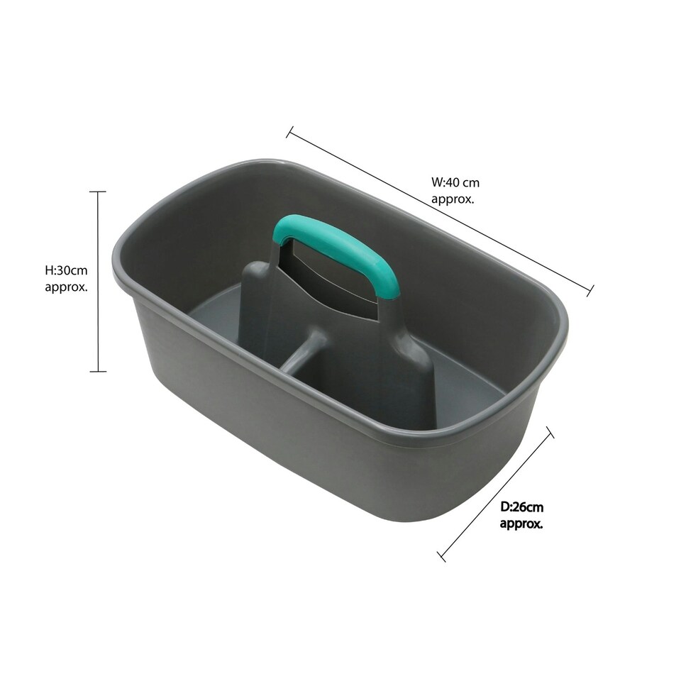 image 1 of JVL Car and Bike Care Cleaning Storage Caddy with Handle, Grey