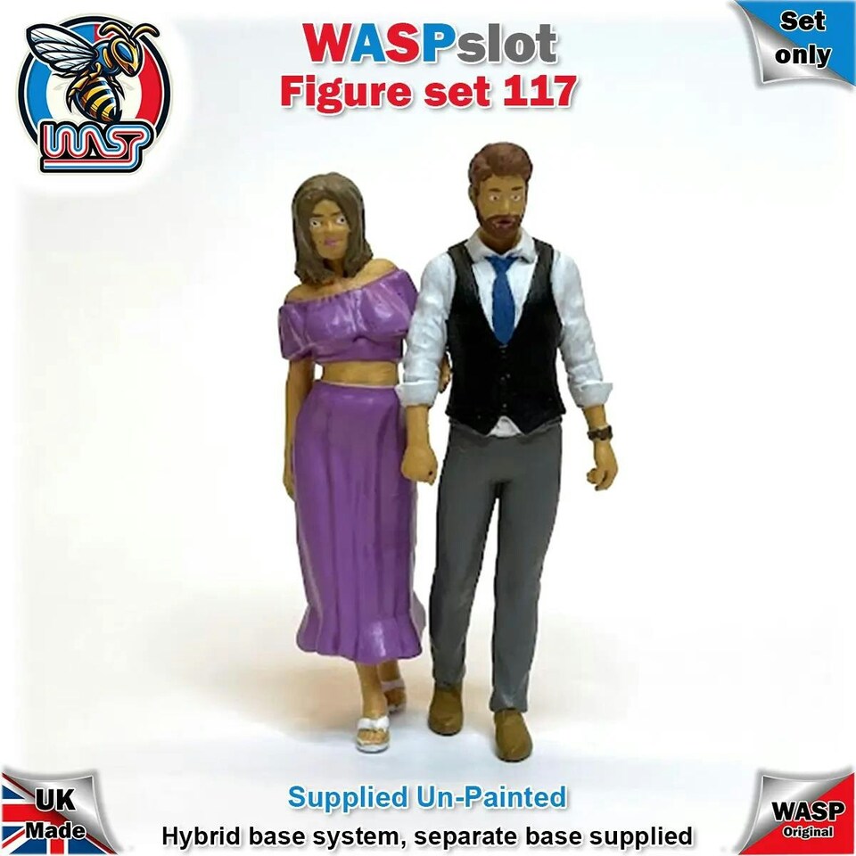 image 1 of Trackside Unpainted Figures Couple Walking  x 2 Scenery Set 117 1:32 Wasp