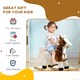 image 4 of HOMCOM Rocking Horse with Music, Sound, Wagging Tail, Kids Ride On Horse with Saddle Gift for Ages 3-6 Years, Brown