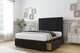 image 4 of Sloomy Kingsley Black Plush Divan Bed Base No Drawers With 26 Inch Strutted Headboard & 12 Inch Matching Footboard | Black | Black | Small Single | 1