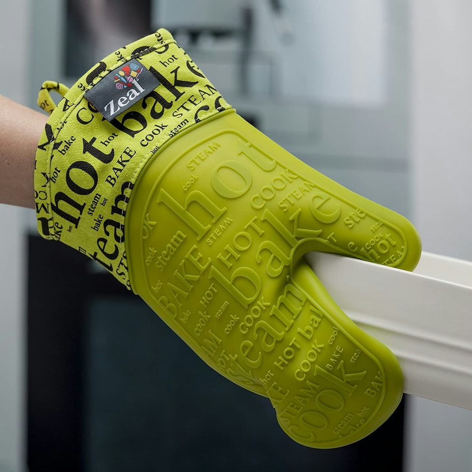image 1 of Steam Stop™ Waterproof Silicone Single Oven Glove Green
