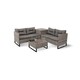 image 1 of Palma Rattan Corner Fire Pit 4 Seater in Grey