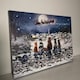 image 2 of 40 x 30cm Snowtime Touch Operated Cats Christmas Fibre Optic Wall Canvas