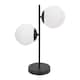 image 4 of ValueLights Jas Opal White Frosted Glass Globe Shades 2 Way Black Table Lamp | Black