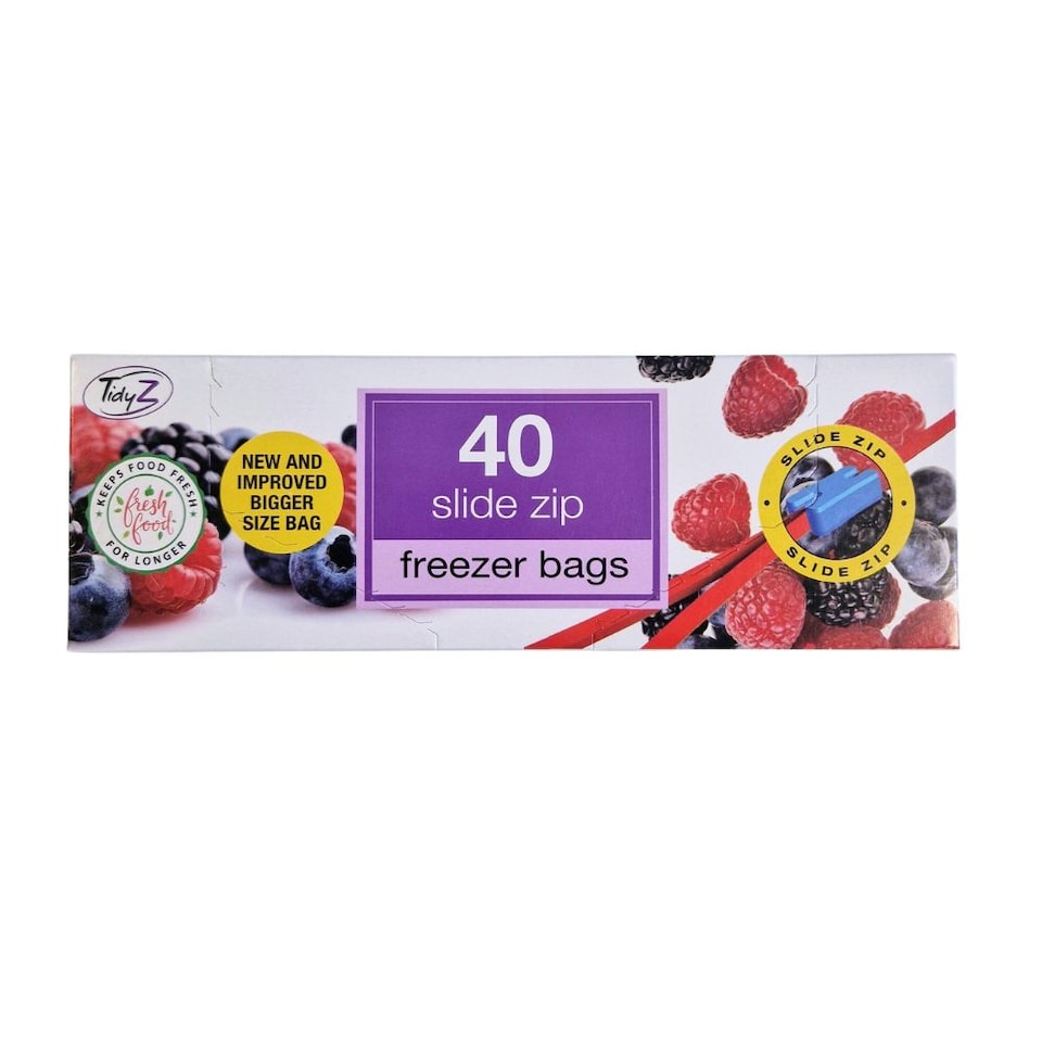 TidyZ Slide Zip Freezer Bags 40 Assorted Pack