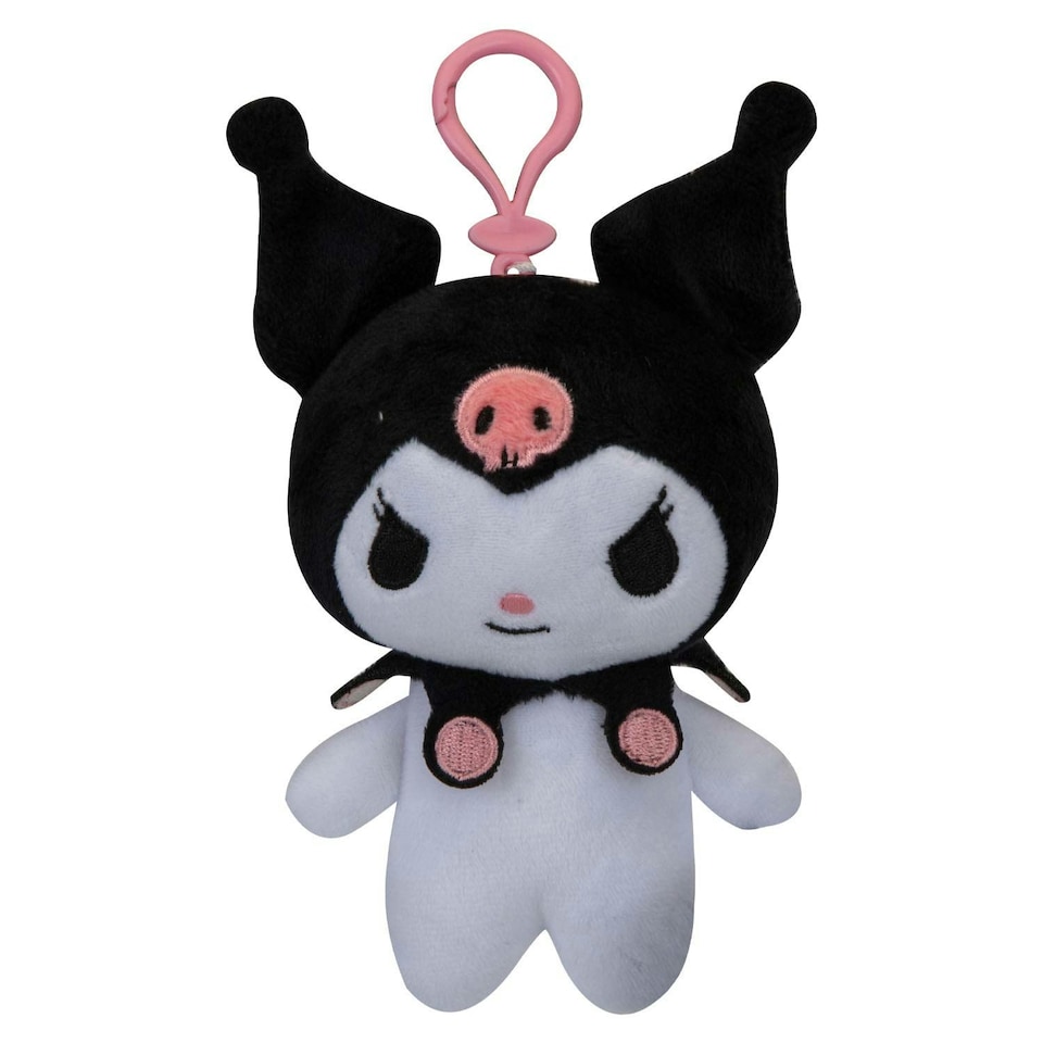 image 1 of Hello Kitty Soft Toy Clip On Kuromi Cute Plush Huggable Cuddly 12cm Black